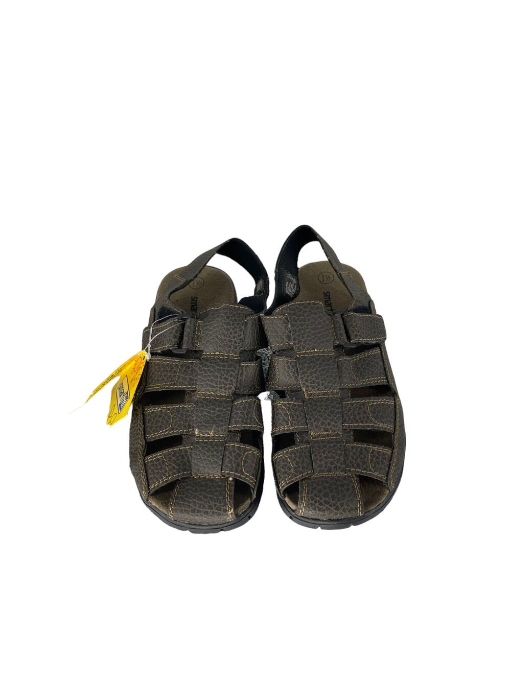NWT Smart Fit Skid Resistant Brown Faux Leather Caged Sandals Youth Size 1.5